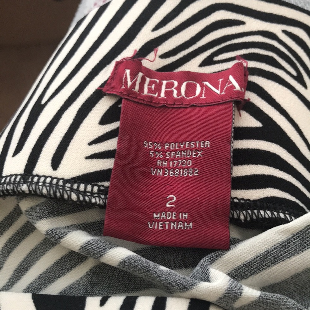 NWT Merona Black and white zebra print skirt Size 2 - Picture 4 of 4